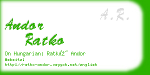 andor ratko business card